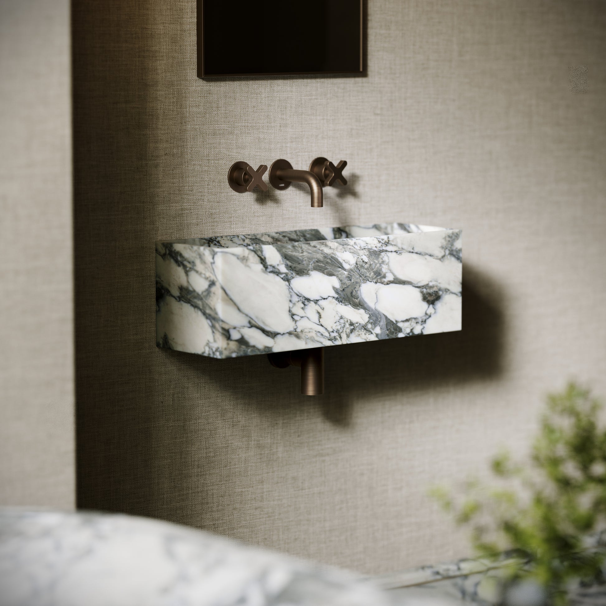 Tucci Arabescato Marble Wall Hung Basin 600mm
