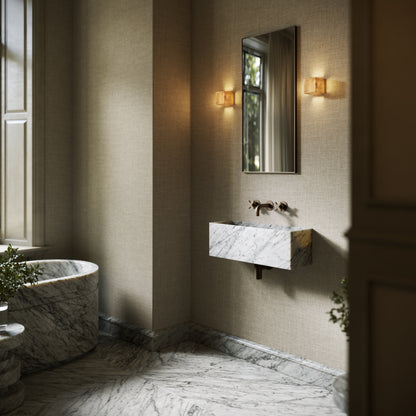 Tucci Carrara Marble Wall Hung Basin 600mm