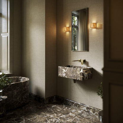Tucci Dark Emperador Marble Wall Hung Basin 600mm