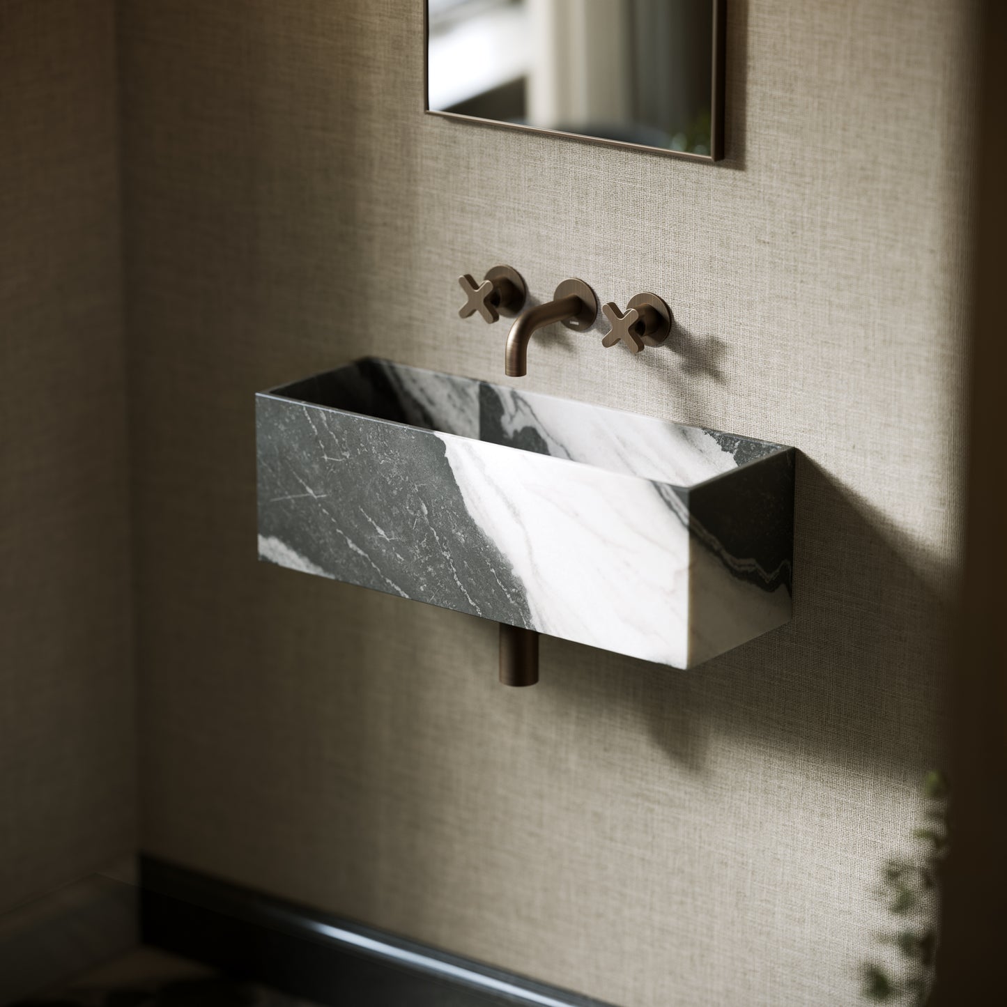 Tucci Panda Marble Wall Hung Basin 600mm