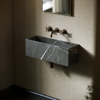 Tucci Pietra Grey Marble Wall Hung Basin 600mm