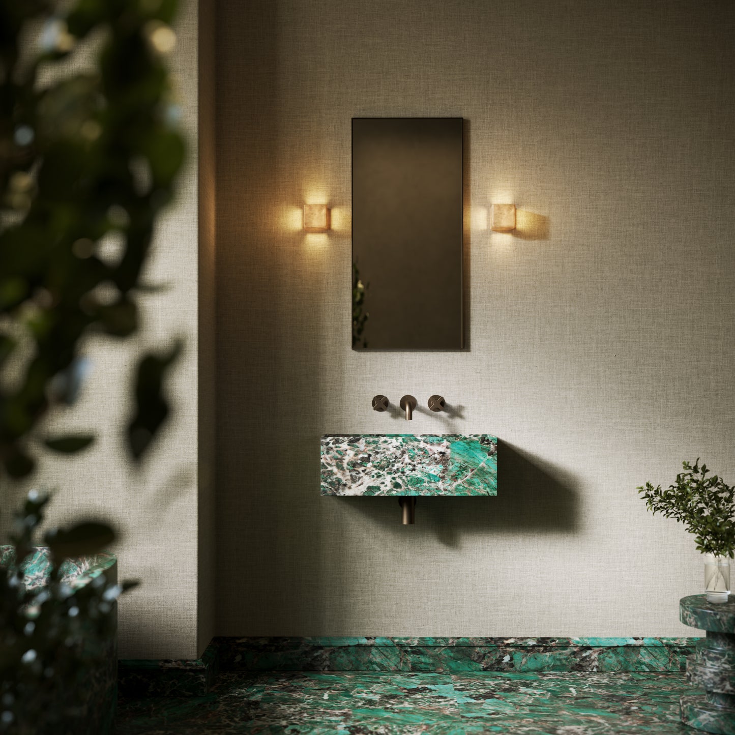 Tucci Tiffany Marble Wall Hung Basin 600mm