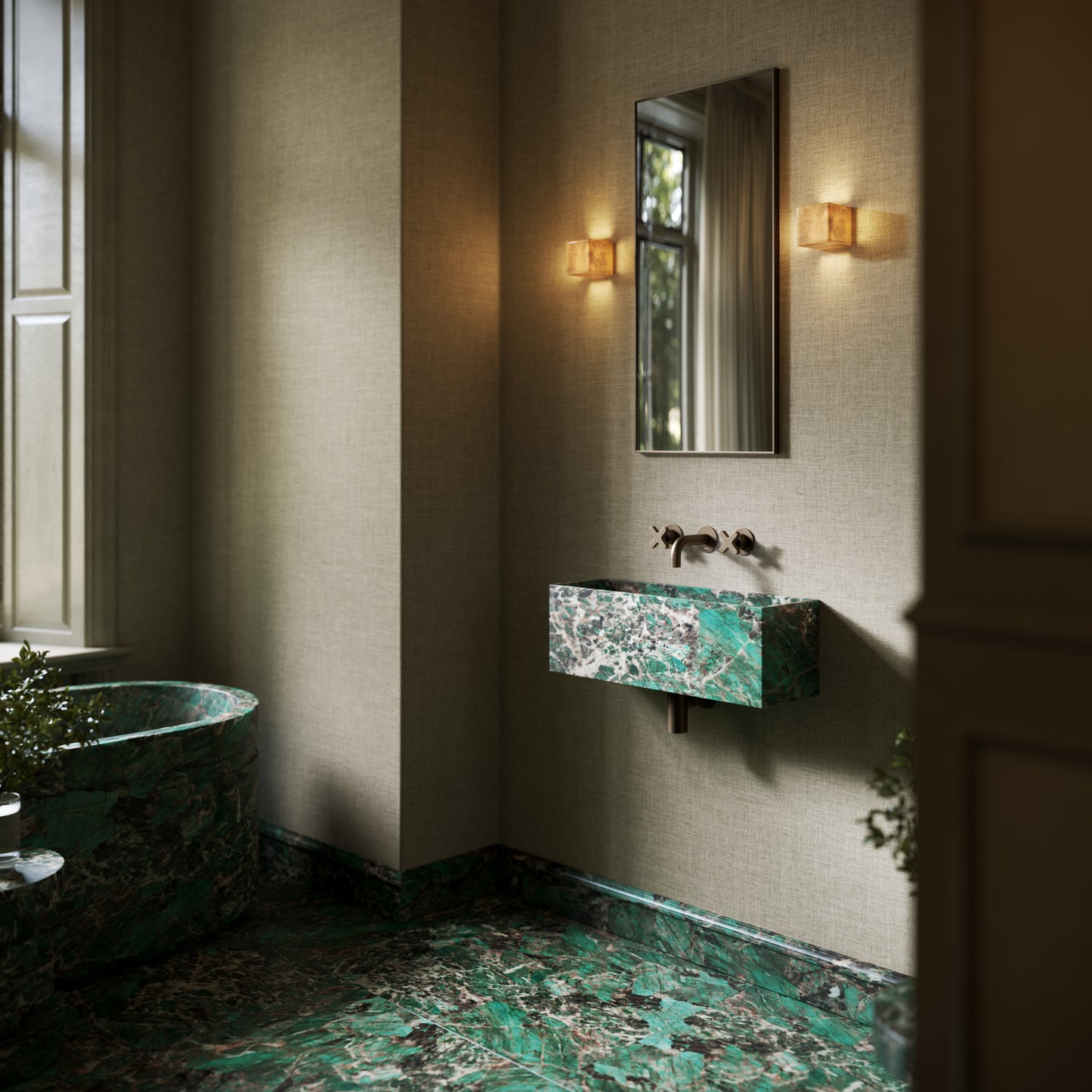 Tucci Tiffany Marble Wall Hung Basin 600mm