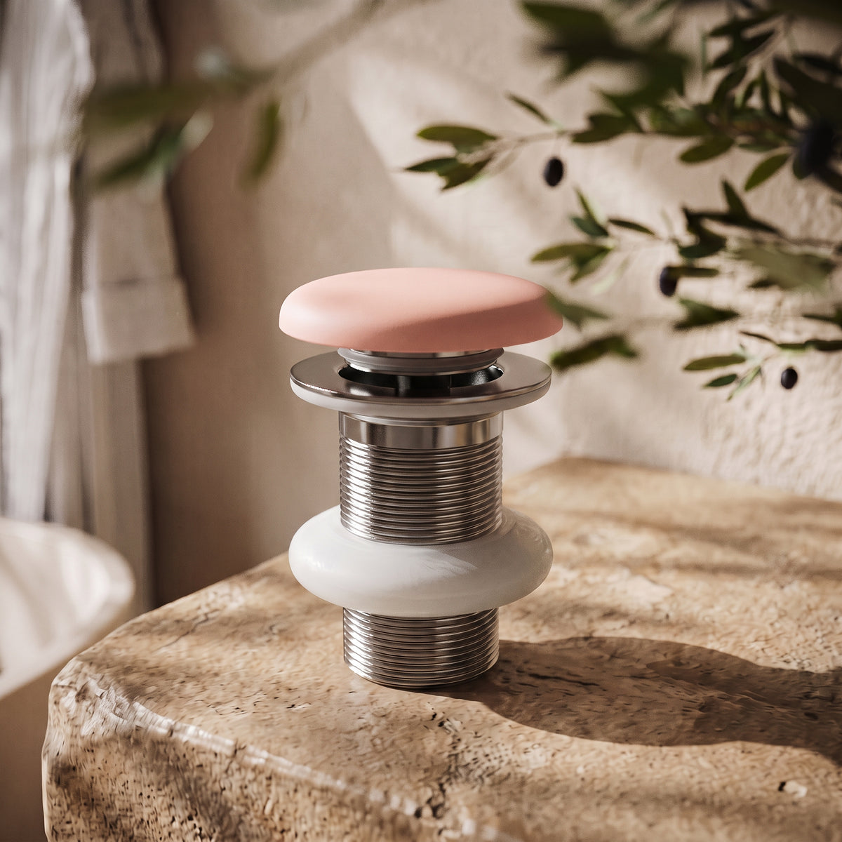 Unslotted Blush Concrete Basin Waste Fitting