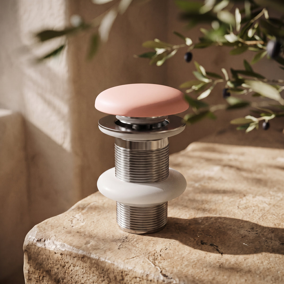 Unslotted Blush Concrete Basin Waste Fitting