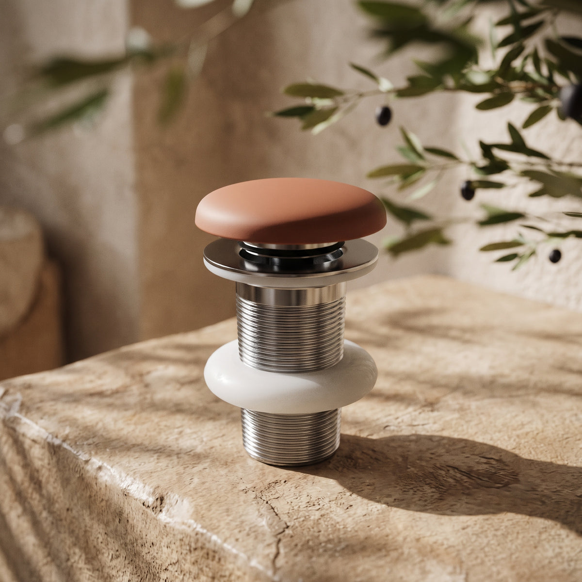 Unslotted Terracotta Concrete Basin Waste Fitting