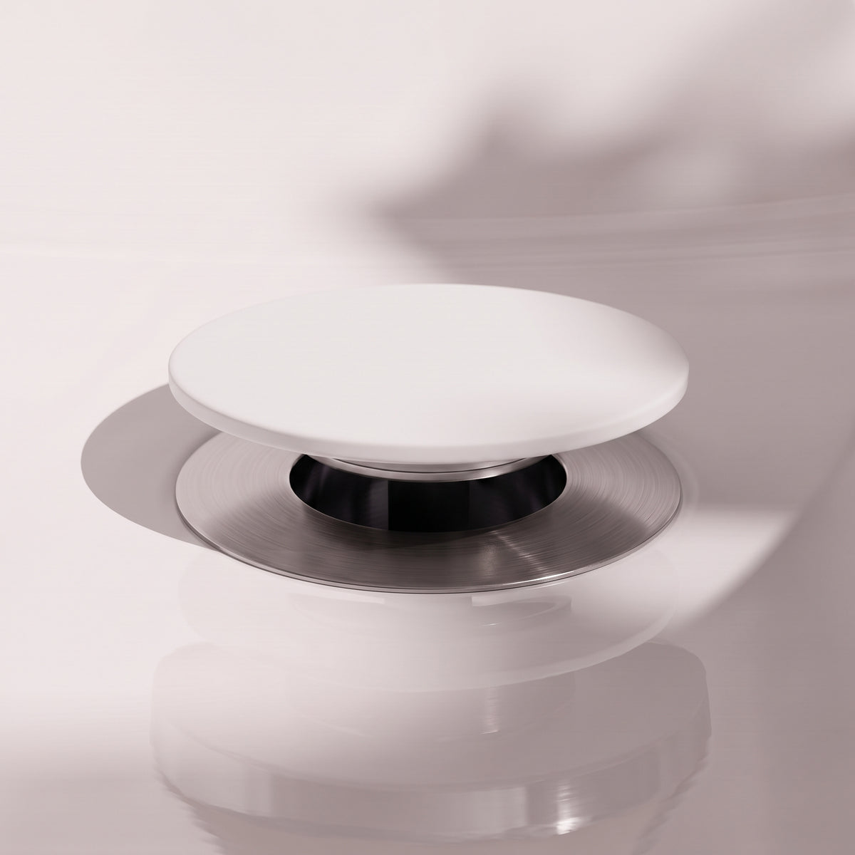 Luxe Matte White Unslotted Click Clack Basin Waste