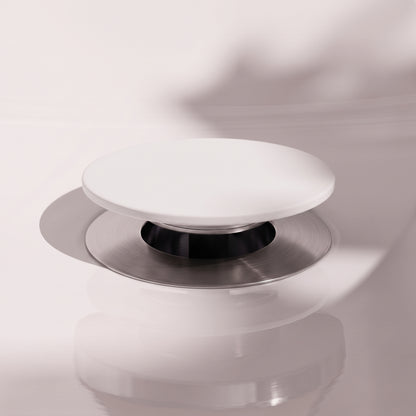 Luxe Matte White Unslotted Click Clack Basin Waste
