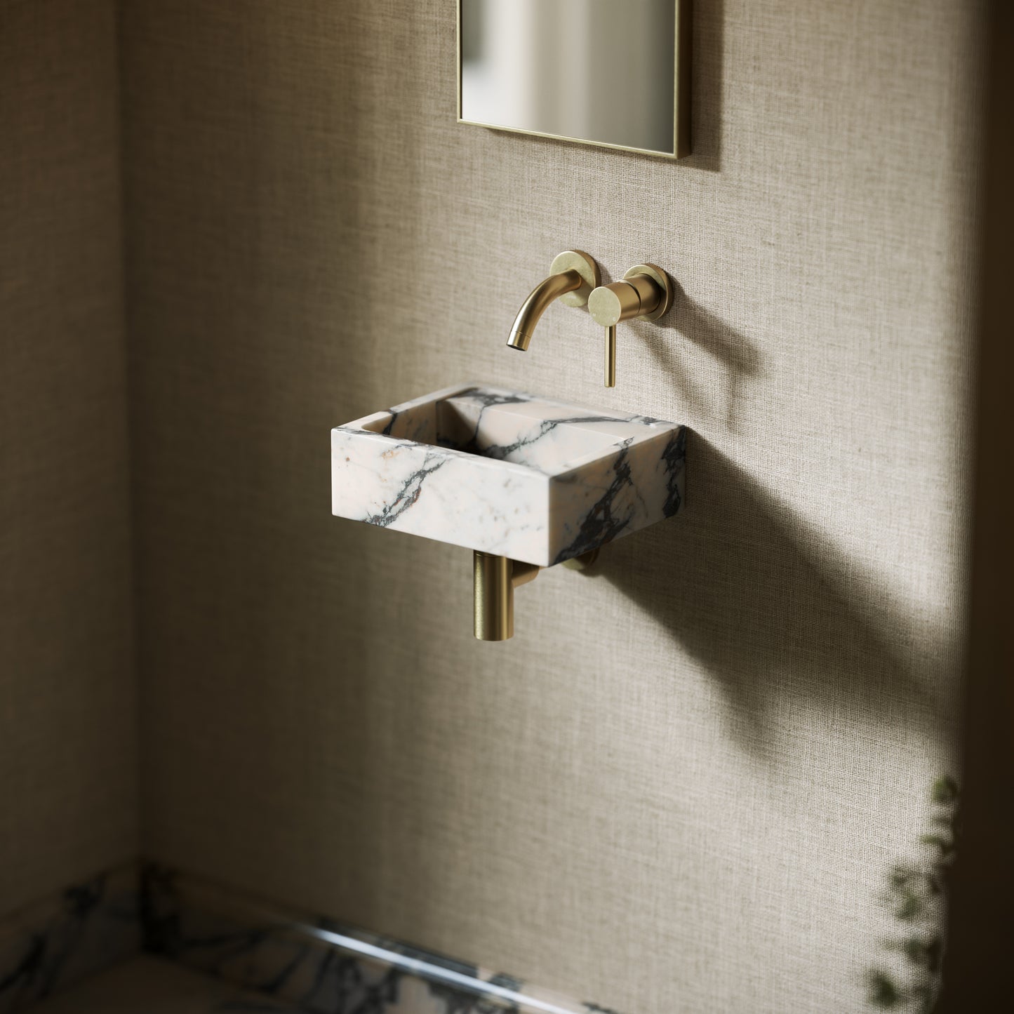 Vasel Calacatta Viola Marble Wall Hung Basin 300mm V2