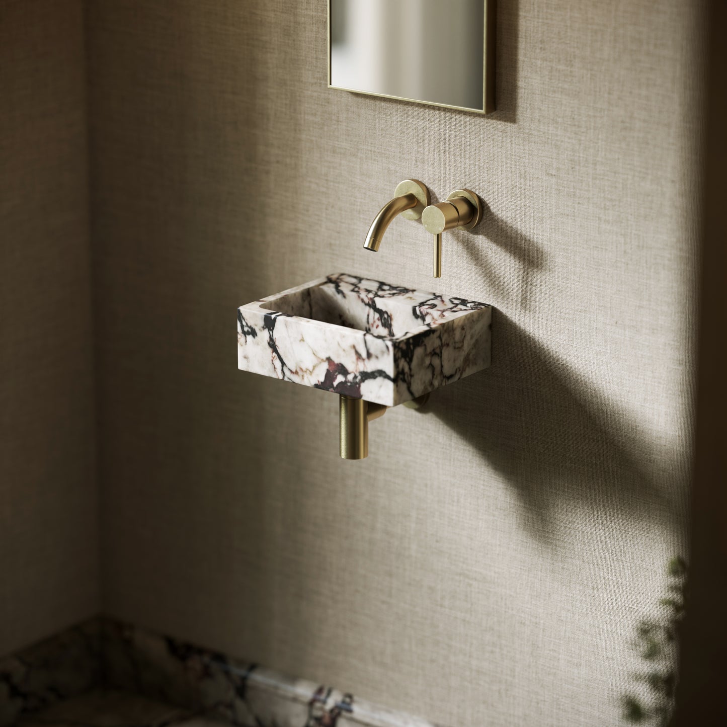 Vasel Calacatta Viola Marble Wall Hung Basin 300mm V2