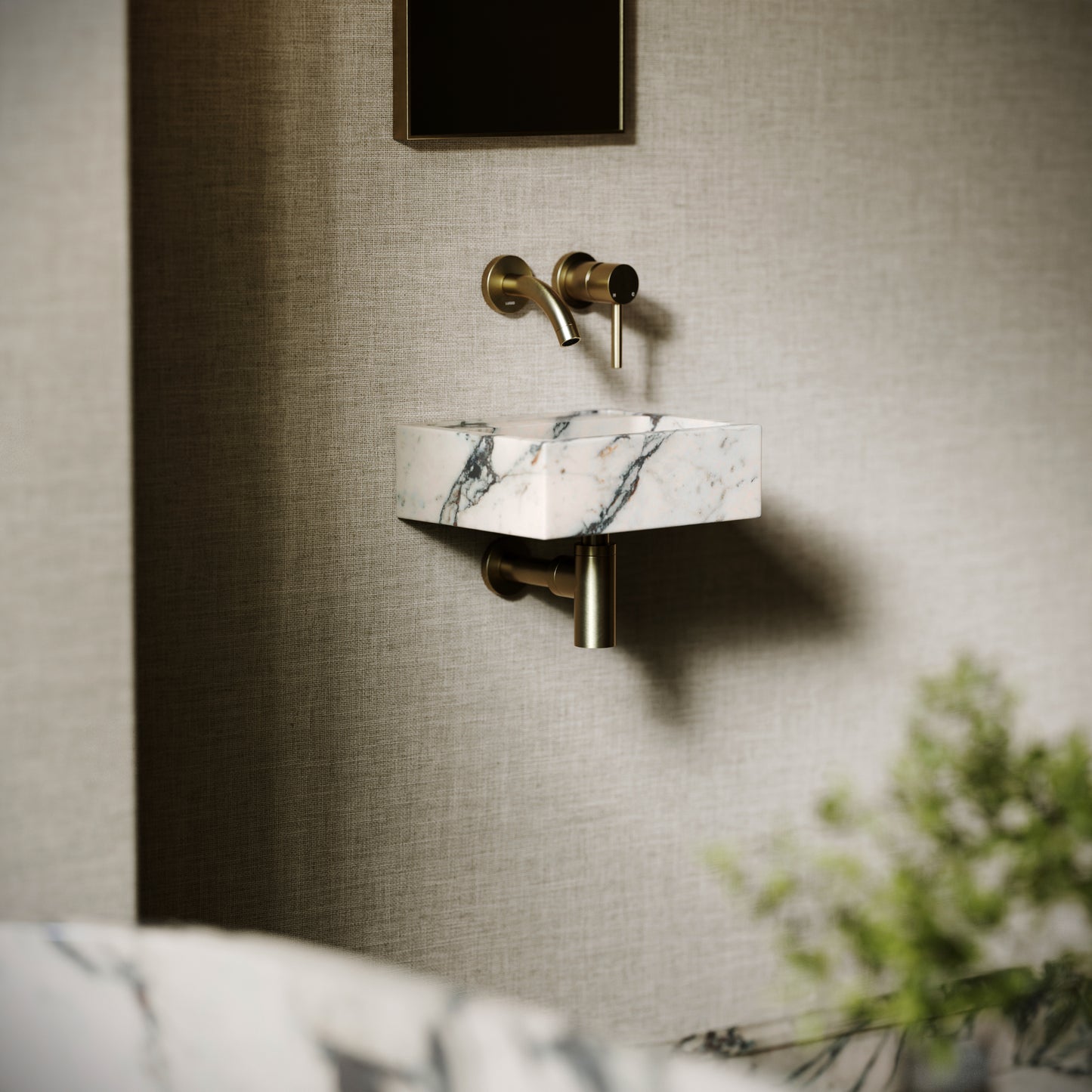 Vasel Calacatta Viola Marble Wall Hung Basin 300mm V2