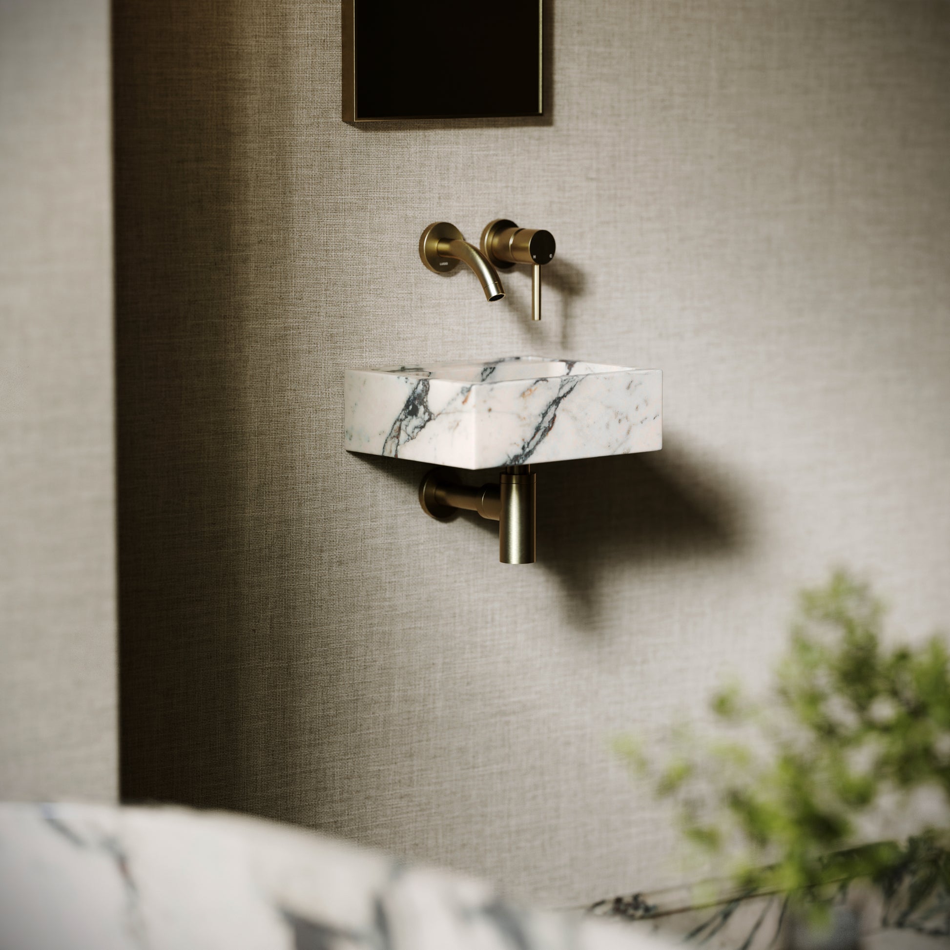 Vasel Calacatta Viola Marble Wall Hung Basin 300mm V2