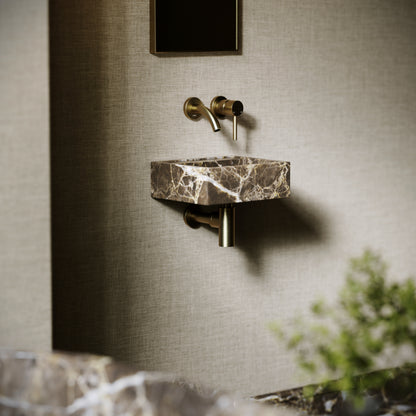 Vasel Dark Emperador Wall Hung Basin 300mm V2