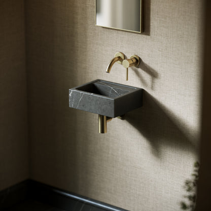 Vasel Pietra Grey Marble Wall Hung Basin 300mm V2