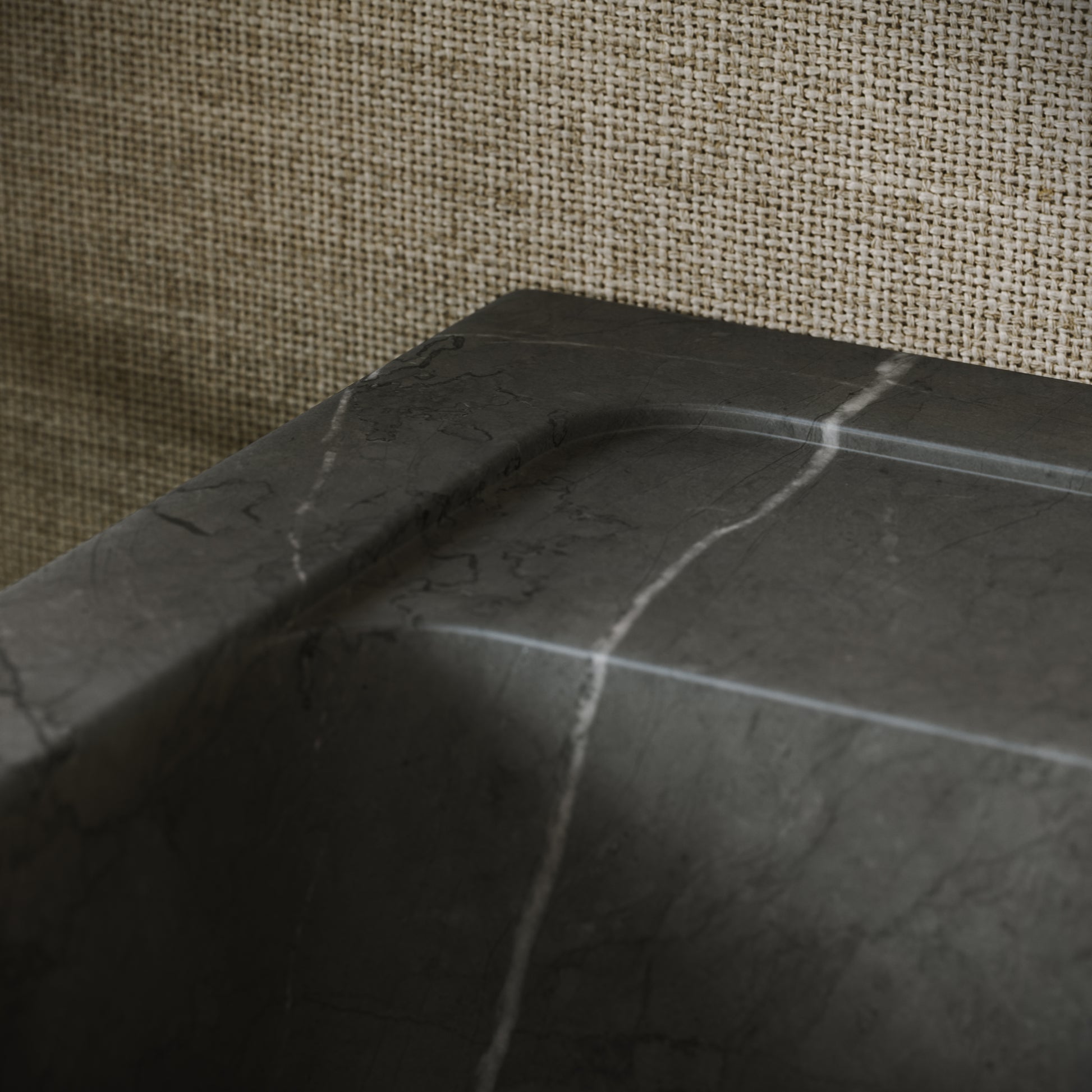 Vasel Pietra Grey Marble Wall Hung Basin 300mm V2