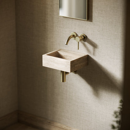 Vasel Travertine Stone Wall Hung Basin 300mm V2