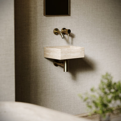 Vasel Travertine Stone Wall Hung Basin 300mm V2
