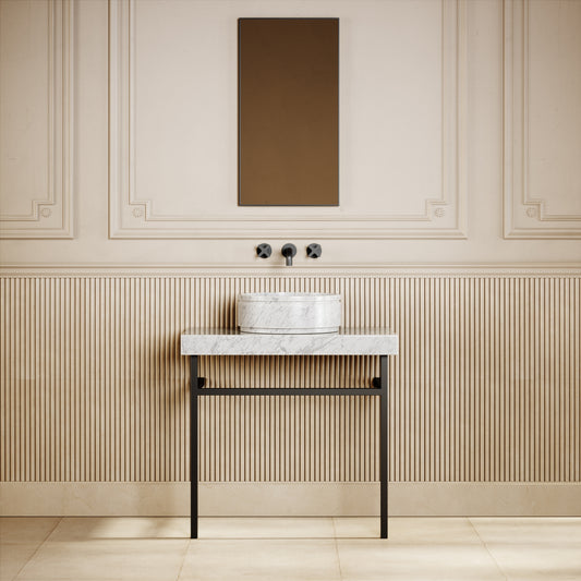 Vaso Carrara Marble Countertop Basin 400mm