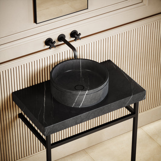 Vaso Pietra Grey Marble Countertop Basin 400mm