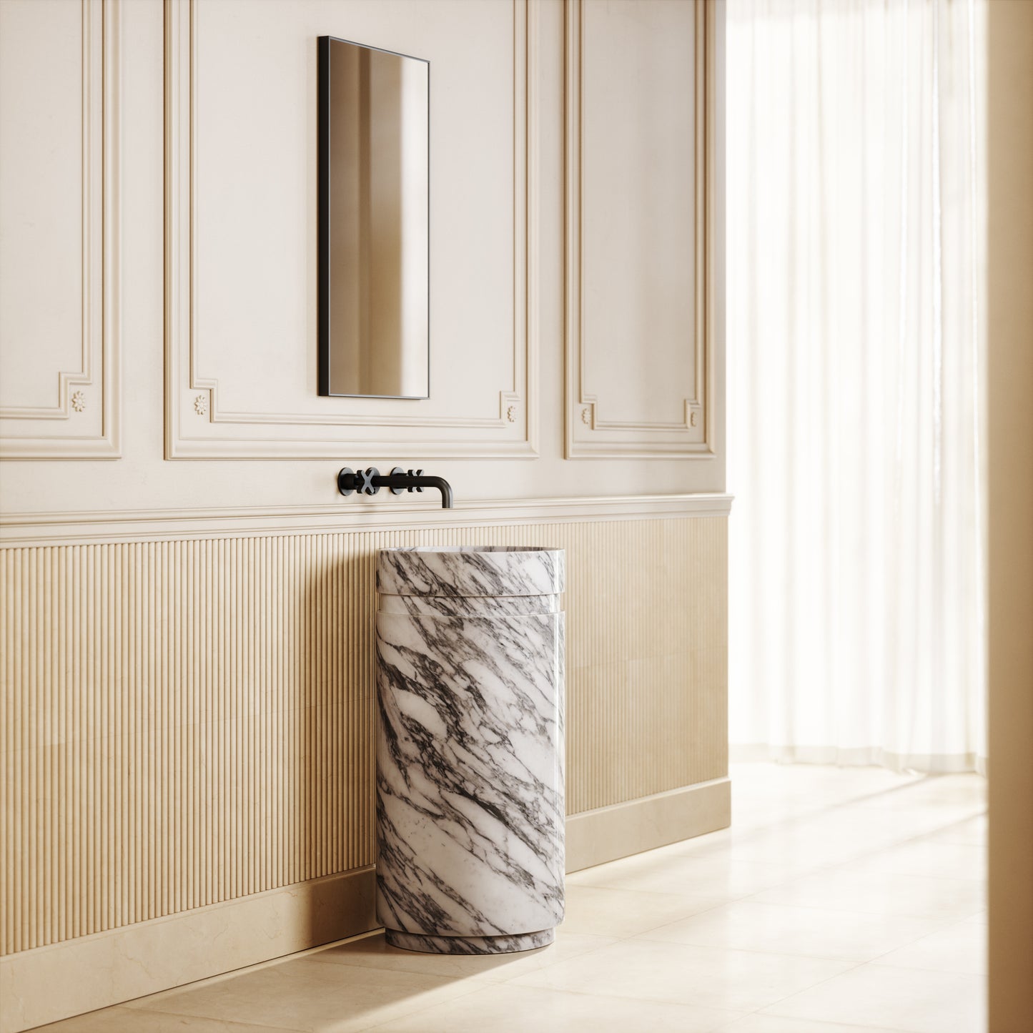 Vaso Arabescato Marble Freestanding Basin 400mm