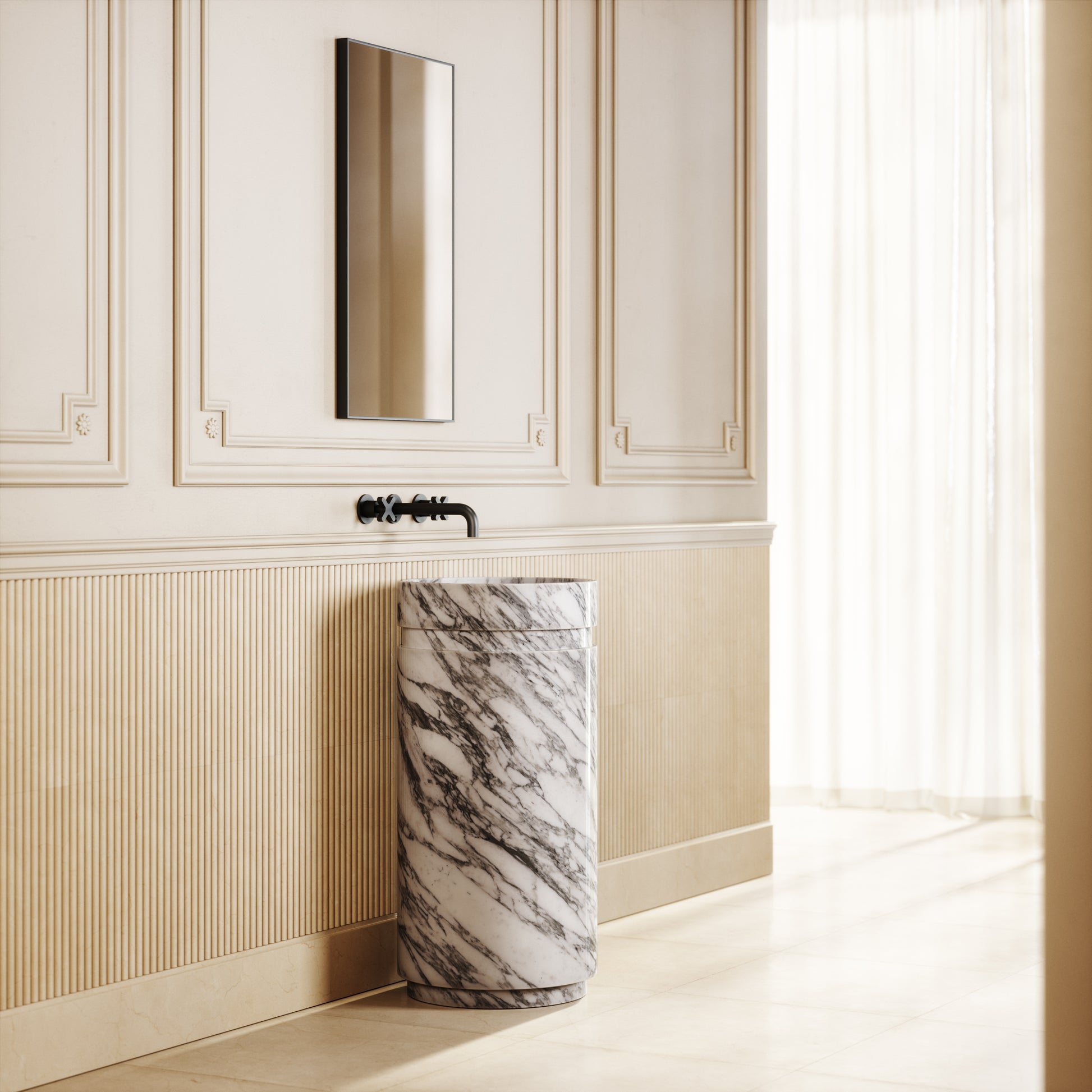 Vaso Arabescato Marble Freestanding Basin 400mm