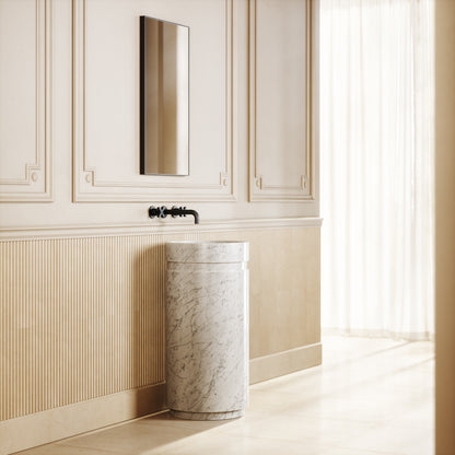 Vaso Carrara Marble Freestanding Basin 400mm