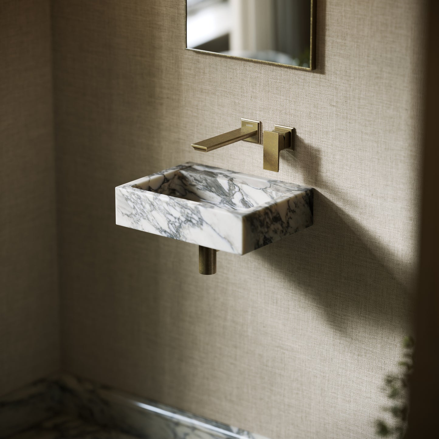 Via Arabescato Marble Wall Hung Basin 400mm V2
