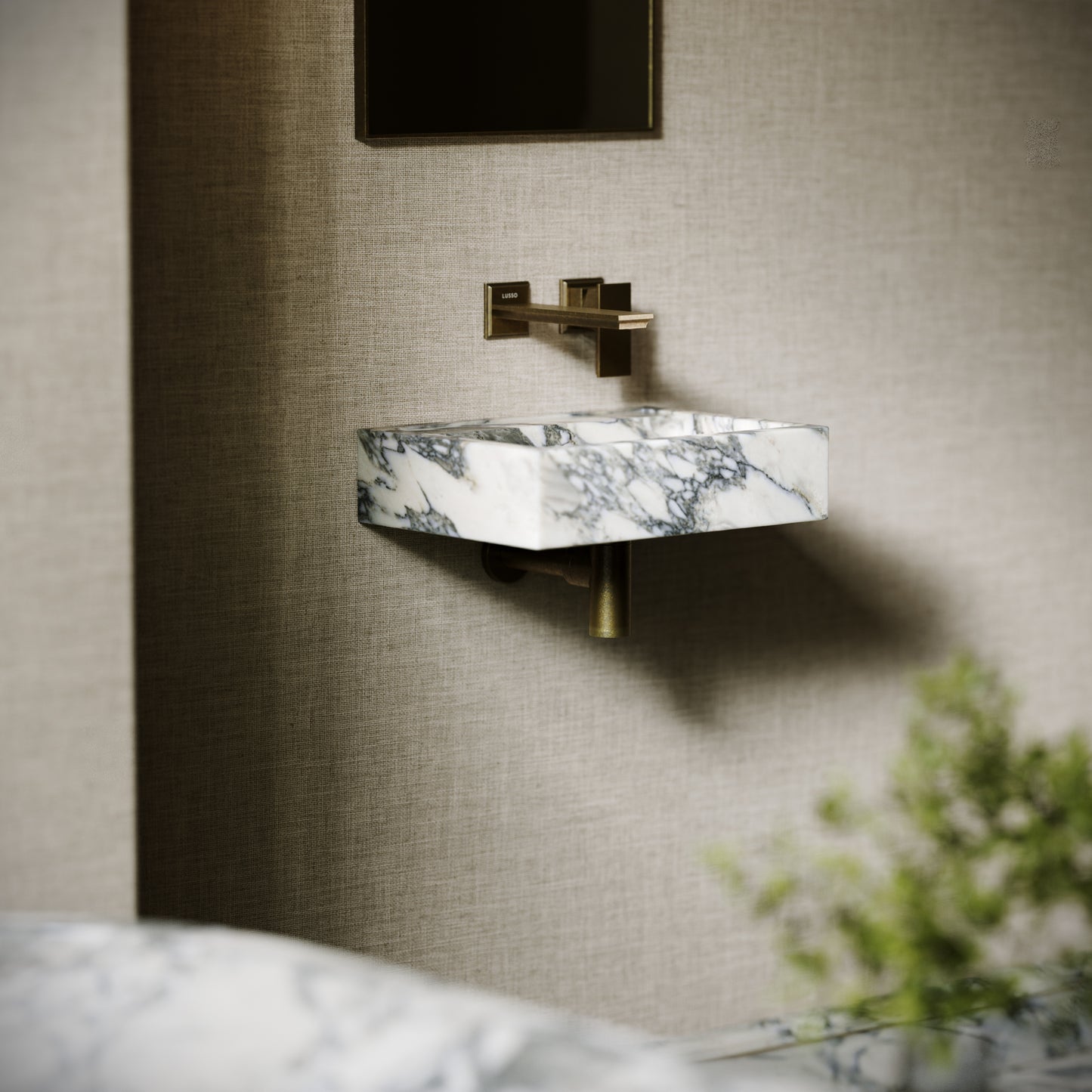 Via Arabescato Marble Wall Hung Basin 400mm V2