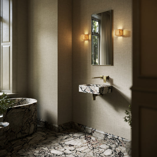 Via Calacatta Viola Marble Wall Hung Basin 400mm V2