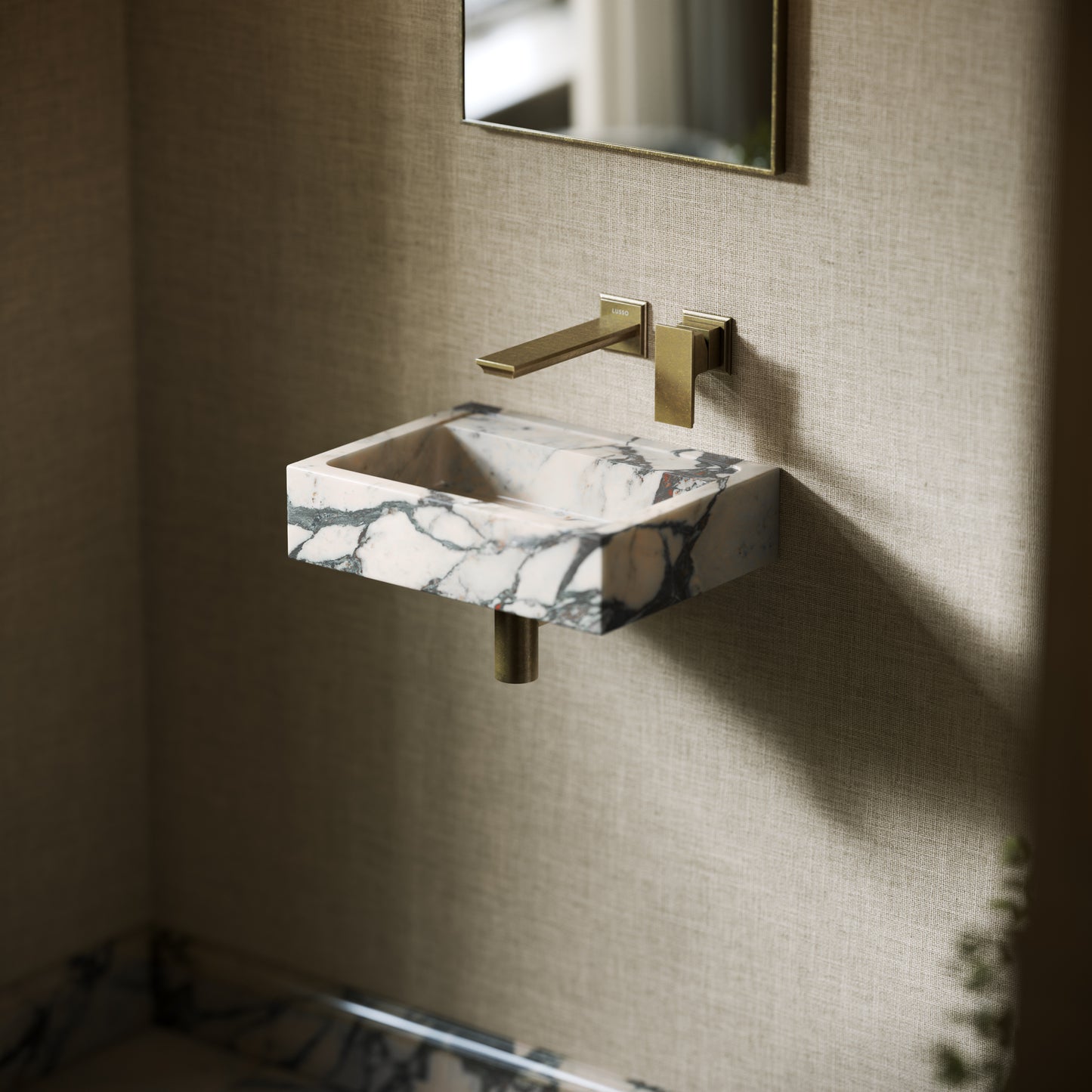 Via Calacatta Viola Marble Wall Hung Basin 400mm V2