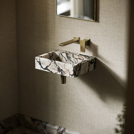 Via Calacatta Viola Marble Wall Hung Basin 400mm V2