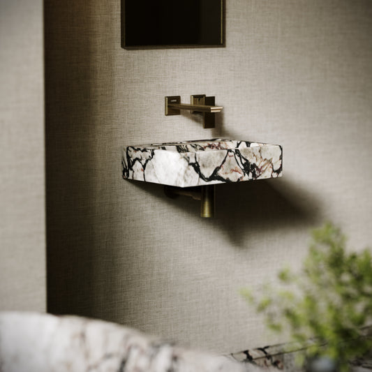 Via Calacatta Viola Marble Wall Hung Basin 400mm V2