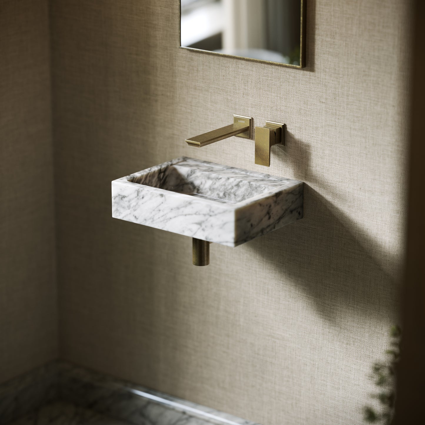 Via Carrara Marble Wall Hung Basin 400mm V2