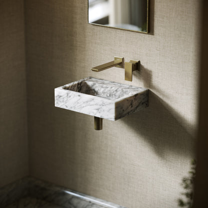 Via Carrara Marble Wall Hung Basin 400mm V2