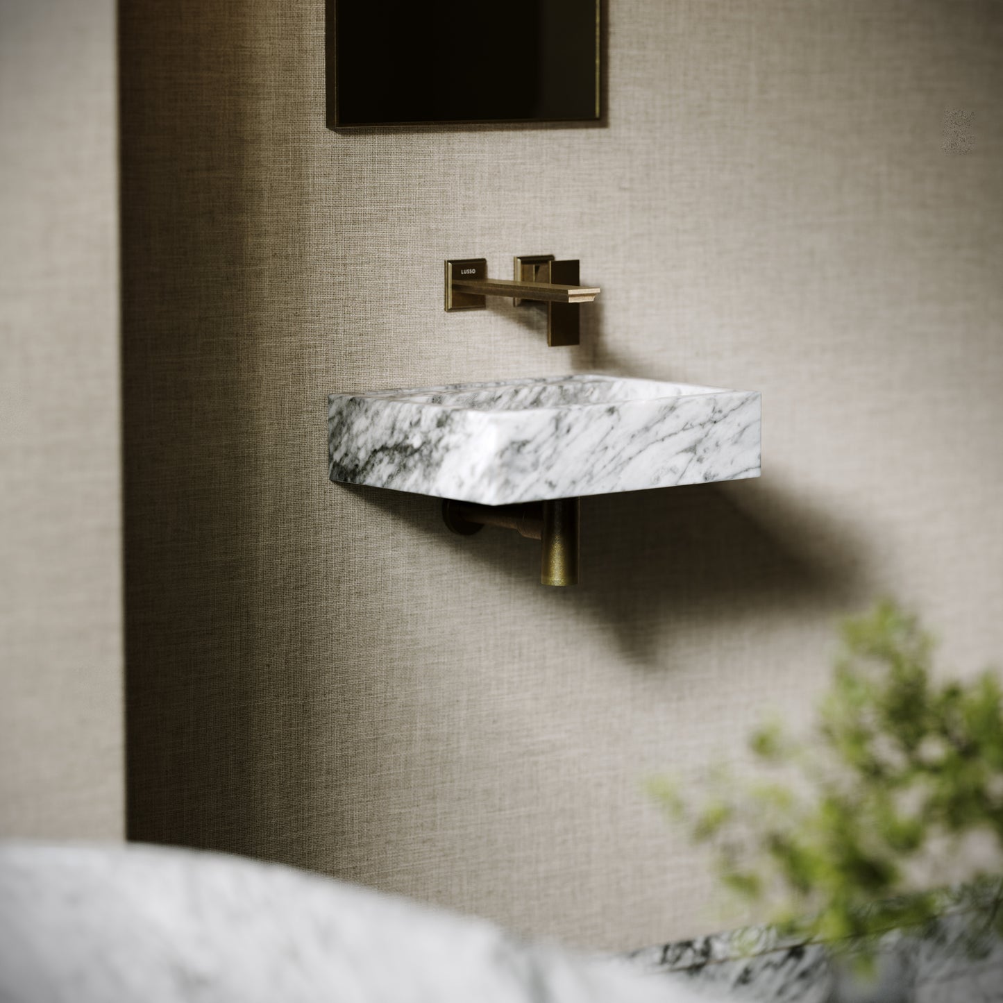 Via Carrara Marble Wall Hung Basin 400mm V2