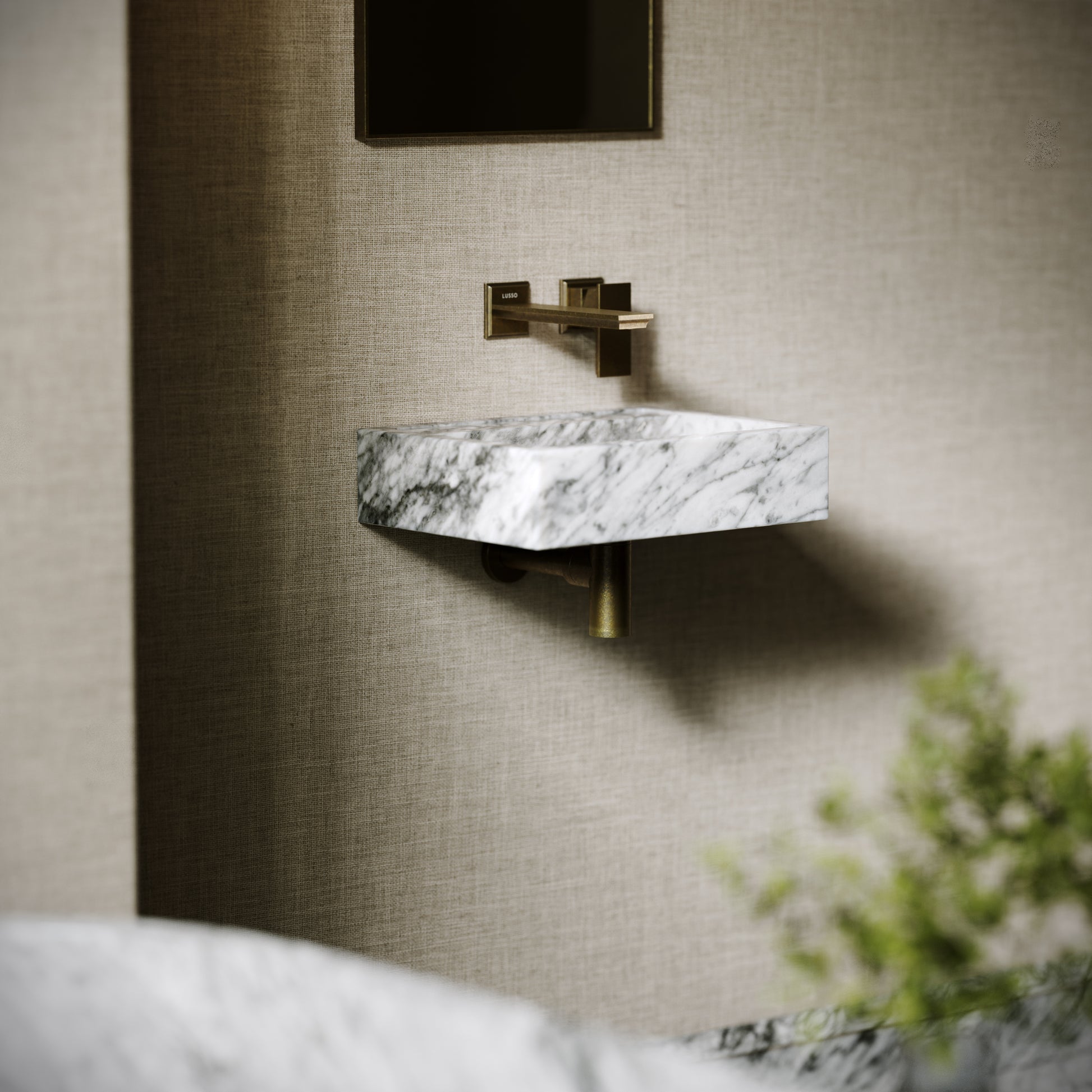 Via Carrara Marble Wall Hung Basin 400mm V2