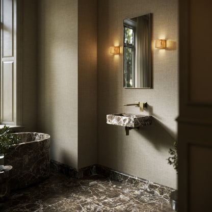 Via Dark Emperador Marble Wall Hung Basin 400mm V2