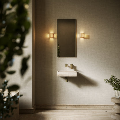 Via Travertine Stone Wall Hung Basin 400mm V2