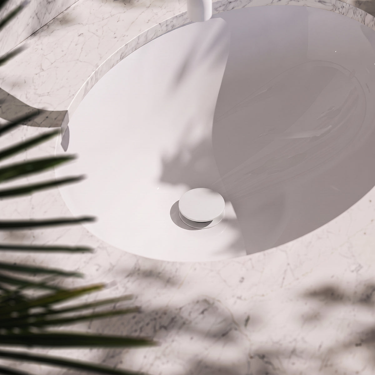 Luxe Matte White Slotted Click Clack Basin Waste