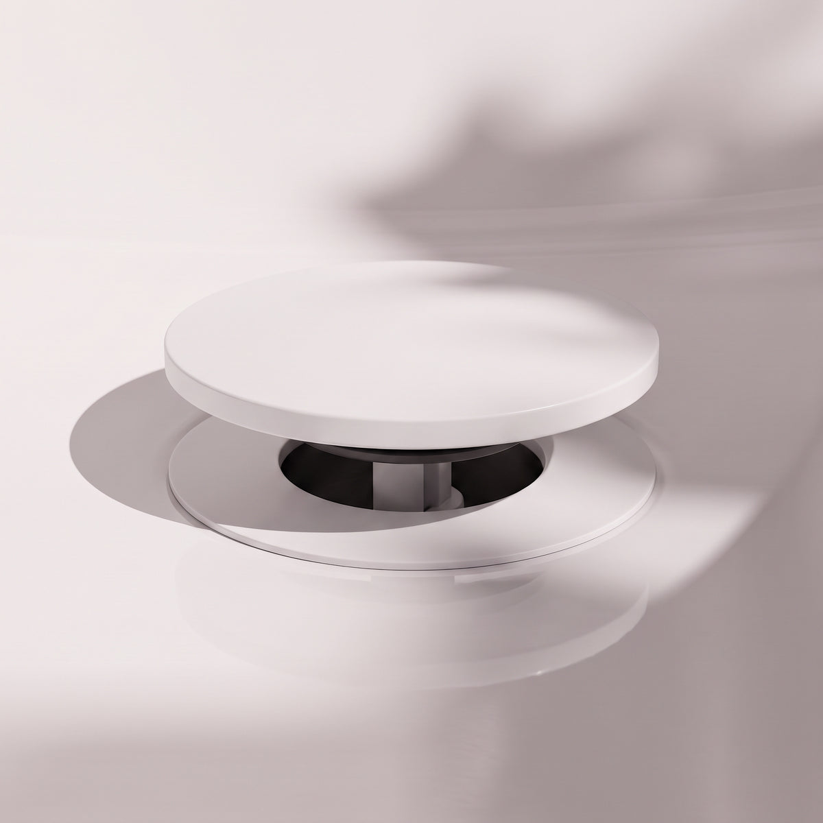 Luxe Matte White Slotted Click Clack Basin Waste