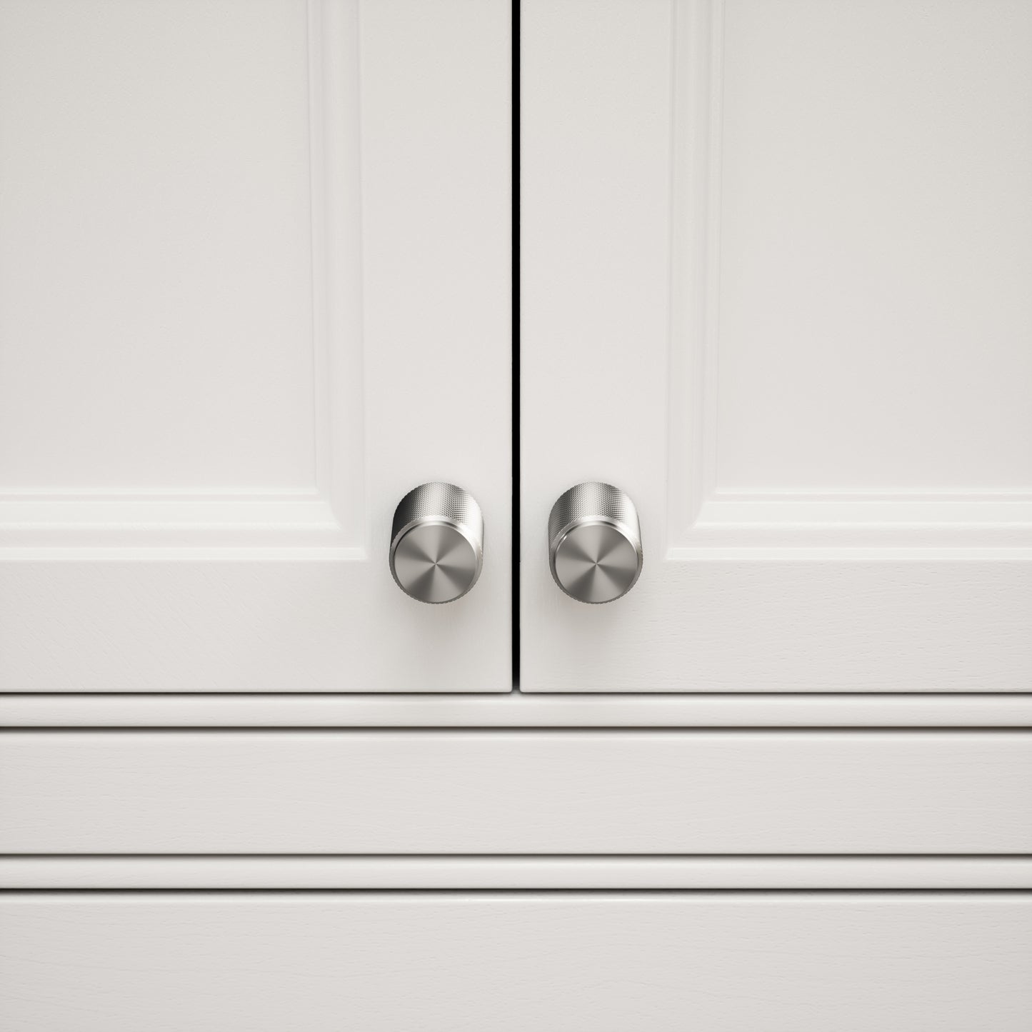 Luxe Knurled Brushed Stainless Furniture Knobs