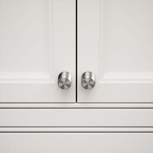 Luxe Knurled Brushed Stainless Furniture Knobs