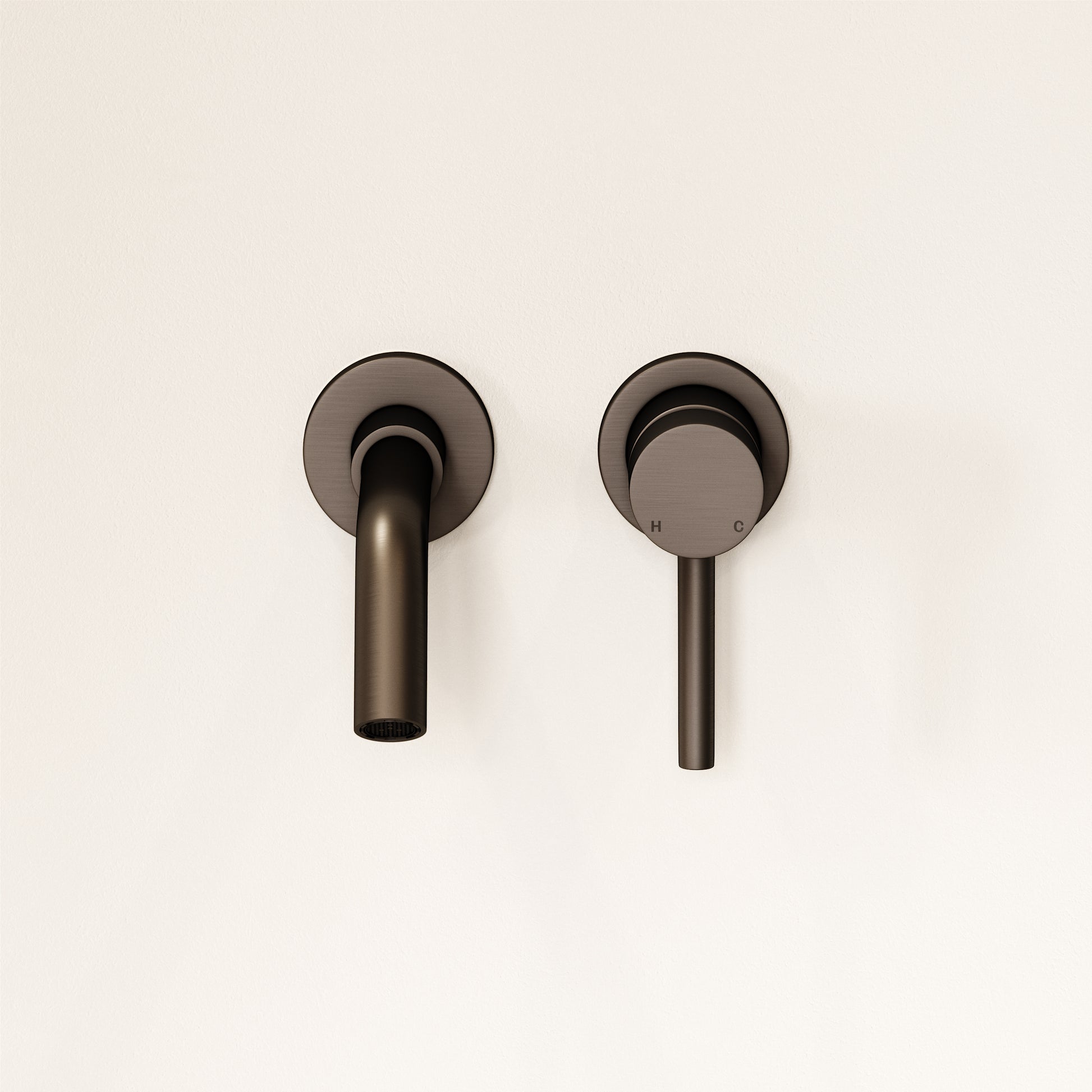 Luxe Wall Mounted Basin Mixer Tap Deep Bronze
