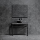 Lomazzo Pietra Grey Marble Countertop Matte Black Vanity Unit 1000mm