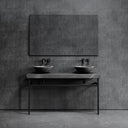 Lomazzo Pietra Grey Marble Countertop Matte Black Vanity Unit 1400mm