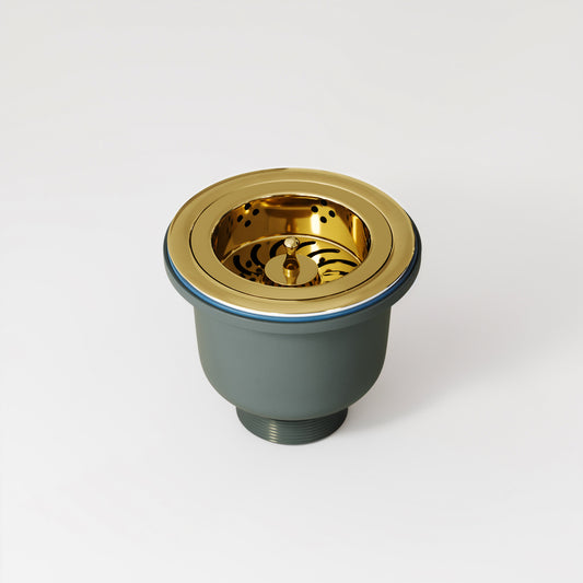 Windsor Polished Brass Kitchen Basket Strainer Waste Kit