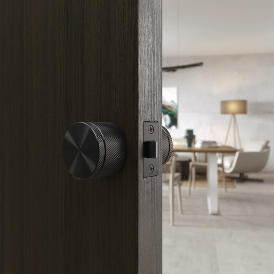 Spectre Knurled Brushed Black Internal Door Handle