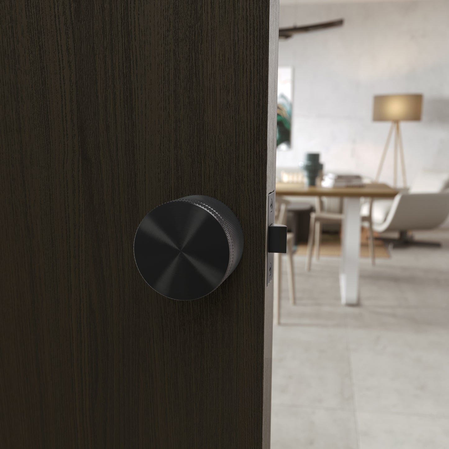 Spectre Knurled Brushed Black Internal Door Handle