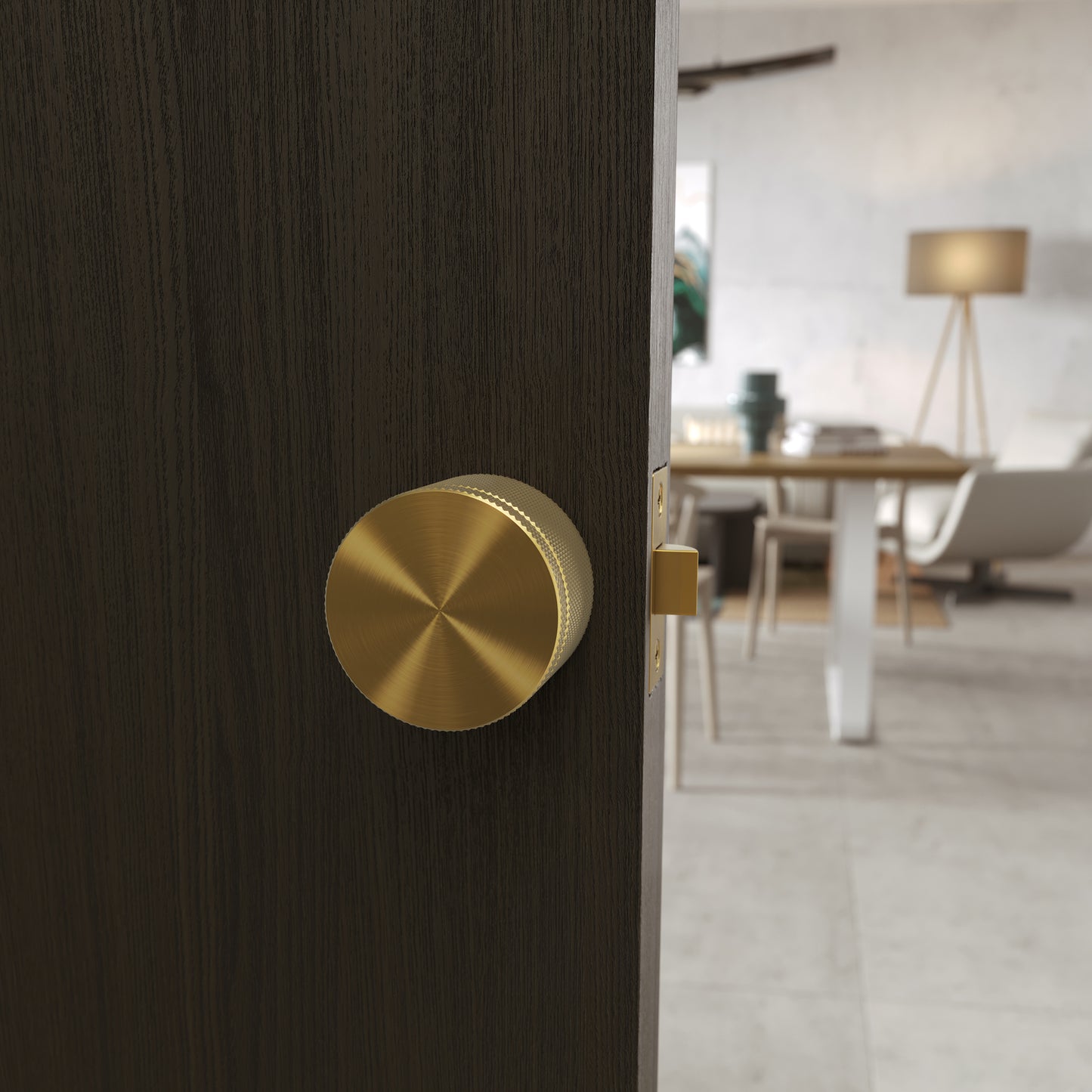 Spectre Knurled Brushed Gold Internal Door Handle