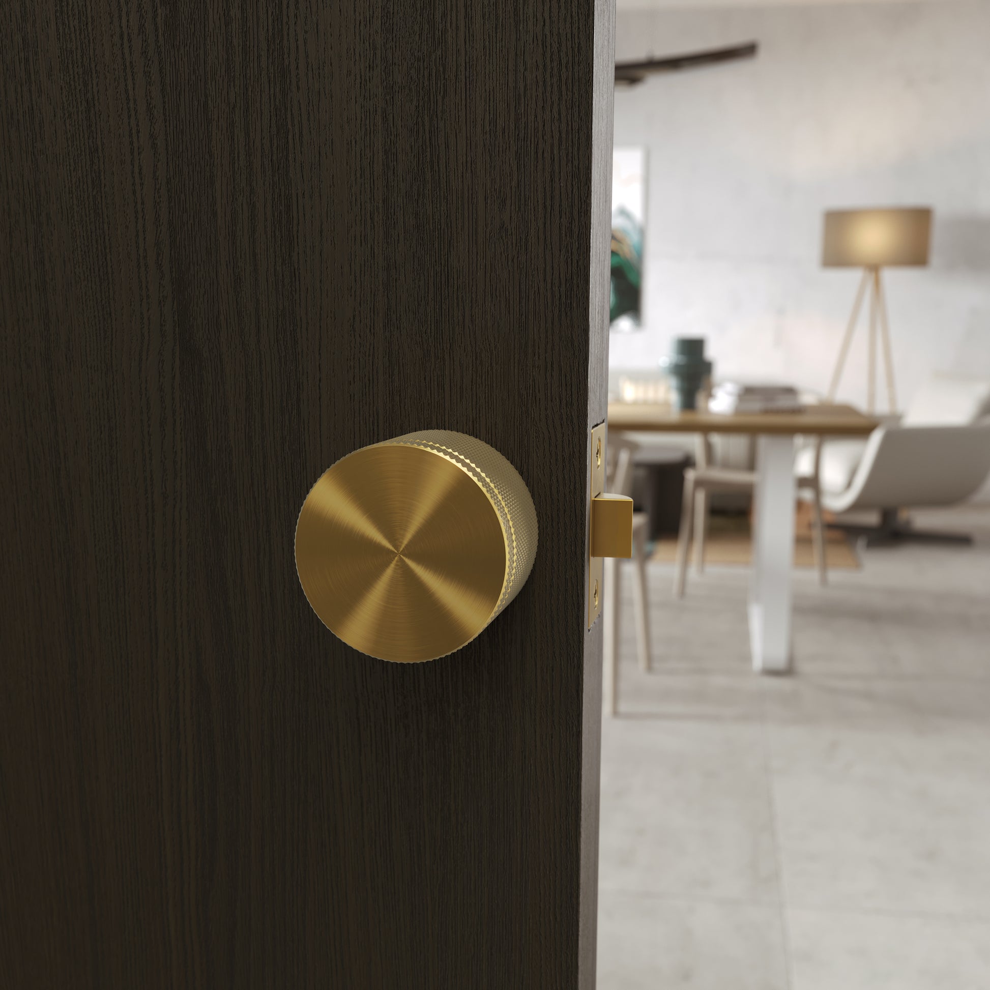 Spectre Knurled Brushed Gold Internal Door Handle